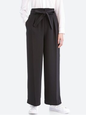 Uniqlo Belted High Waist Wide Leg Pants